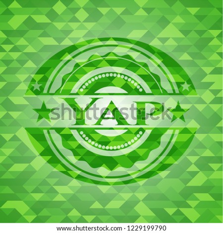 Yap realistic green mosaic emblem