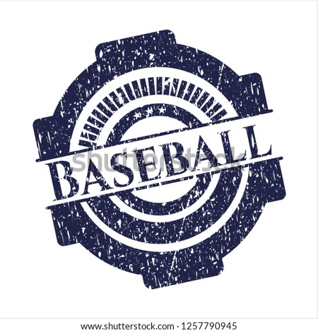 Blue Baseball rubber stamp