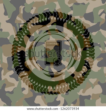 contract icon on camouflage pattern