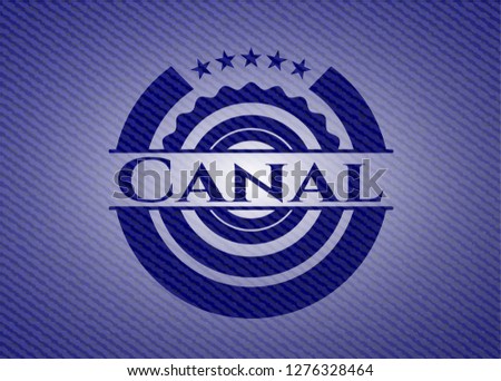 Canal badge with jean texture