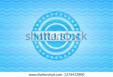 Million water wave concept badge background.