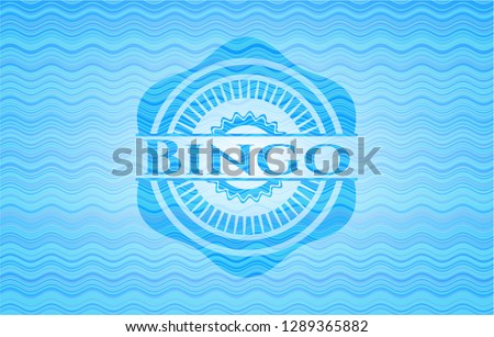 Bingo sky blue water wave badge.