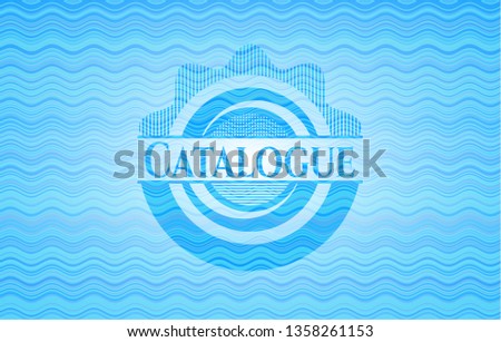 Catalogue water concept emblem background.