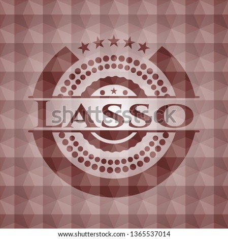 Lasso red polygonal badge. Seamless.
