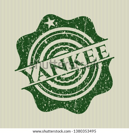 Green Yankee distressed rubber stamp with grunge texture