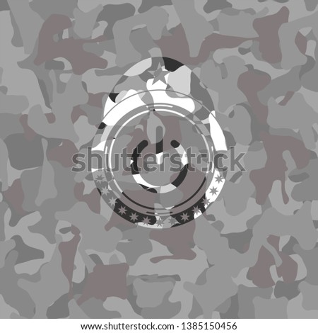 power icon on grey camouflaged texture
