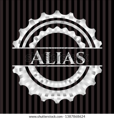 Alias silver shiny emblem]. Vector Illustration. Mosaic.