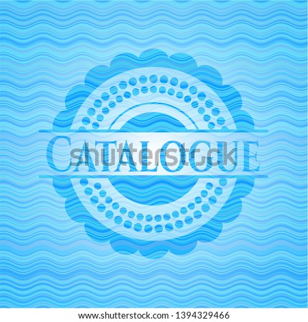 Catalogue water representation style emblem. Vector Illustration. Detailed.