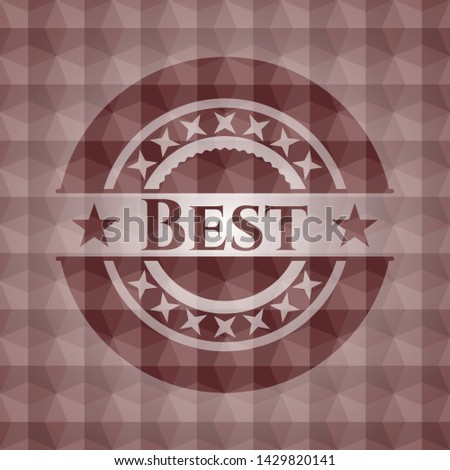Best red seamless emblem or badge with abstract geometric pattern background.