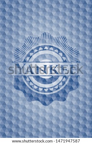 Yankee blue emblem with geometric pattern background. Vector Illustration. Detailed.