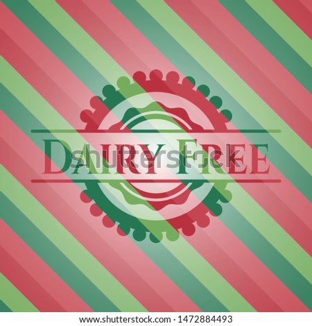 Dairy Free christmas emblem. Vector Illustration. Detailed.