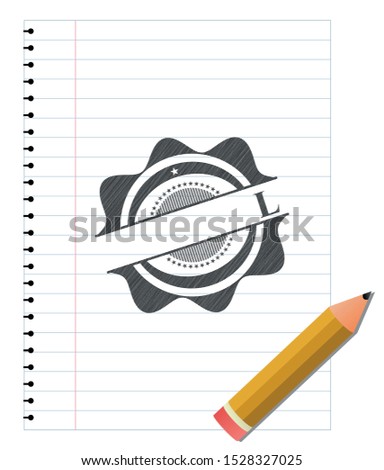 Willful emblem draw with pencil effect. Vector Illustration. Detailed.