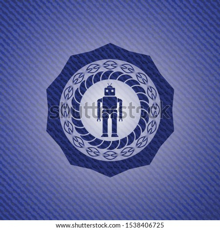 robot icon with denim texture