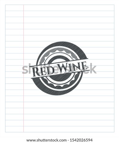 Red Wine draw (pencil strokes). Vector Illustration. Detailed.