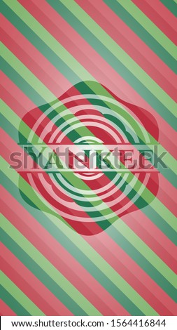 Yankee christmas colors style badge. Vector Illustration. Detailed.