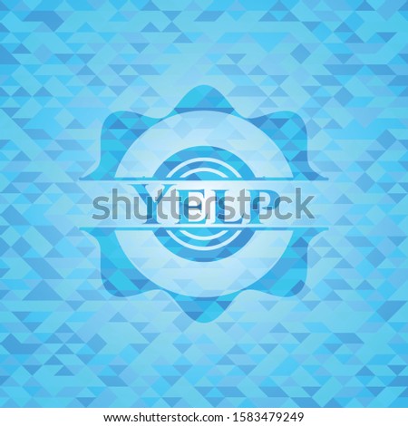Yelp sky blue mosaic emblem
