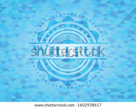 Willful realistic light blue mosaic emblem
