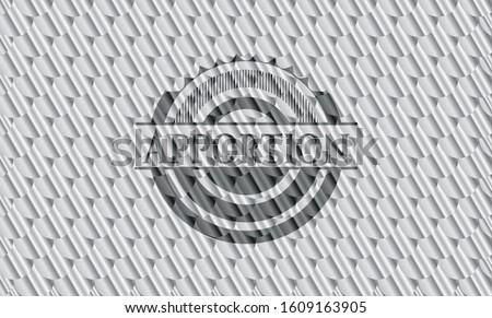 Apportion shiny silver badge. Scales pattern. Vector Illustration. Detailed.