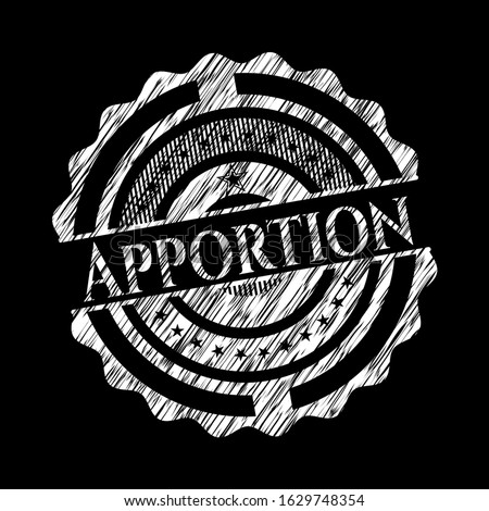 Apportion written on a chalkboard. Vector Illustration. Detailed. 