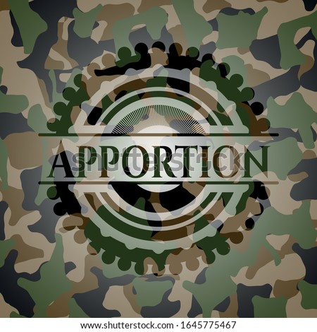 Apportion camouflaged emblem. Vector Illustration. Detailed.