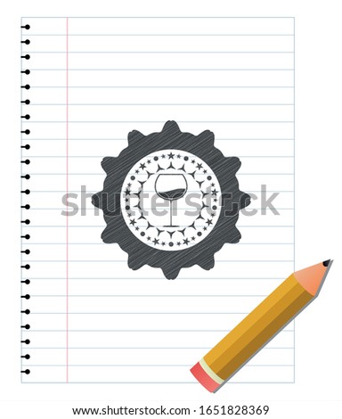 wine cup icon pencil draw. Vector Illustration. Detailed.