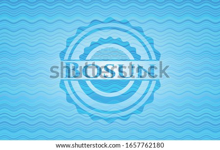 Bosun light blue water style badge. Vector Illustration. Detailed.