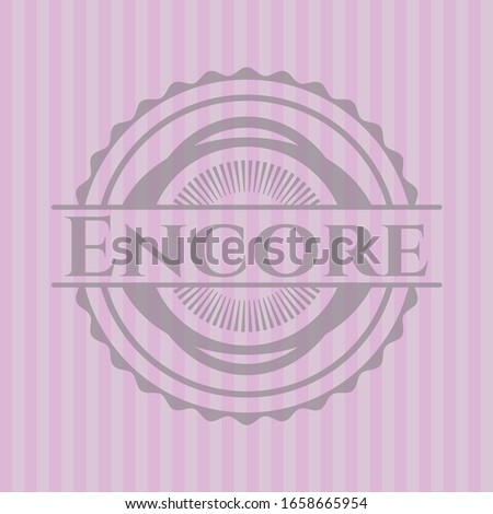 Encore retro style pink emblem. Vector Illustration. Detailed.