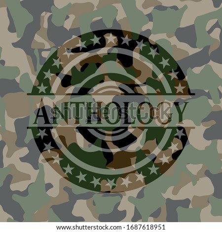 Anthology on camouflaged texture. Vector Illustration. Detailed.