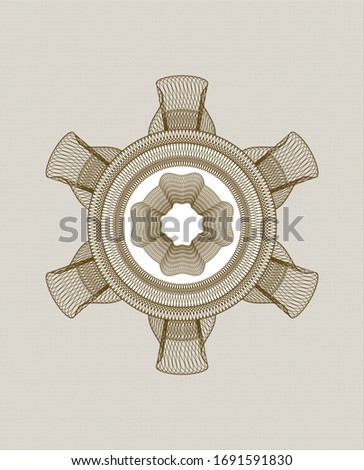 Brown rosette or money style emblem. Vector Illustration. Detailed.  Foto stock © 