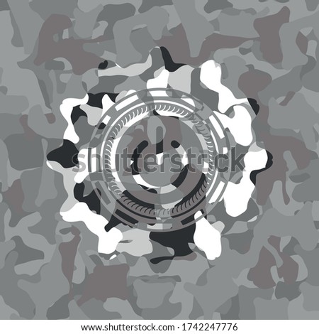 power icon on grey camouflaged pattern. 
