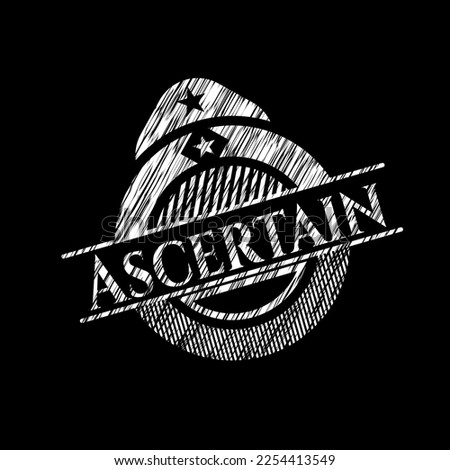 Ascertain chalkboard emblem. Vector Illustration. Detailed.  Сток-фото © 