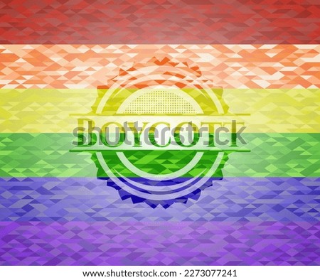 Boycott lgbt colors emblem. Vector Illustration. Mosaic. 