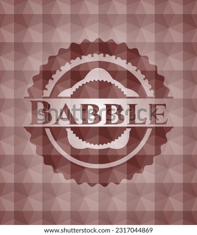 Babble red badge with geometric pattern. Seamless. 
