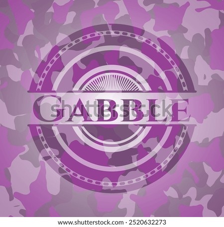 Gabble pink and purple on camo texture. Vector Illustration. Detailed. 