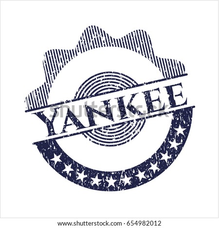 Blue Yankee rubber grunge texture stamp