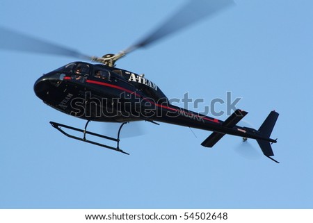 HOLLYWOOD - JUNE 3: A-Team movie helicopter flies over the A-Team movie premiere at Grauman\'s Chinese Theatre on June 3, 2010 in Hollywood, California