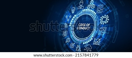 Business, Technology, Internet and network concept.  virtual screen of the future and sees the inscription: Code of conduct  3d illustration Сток-фото © 