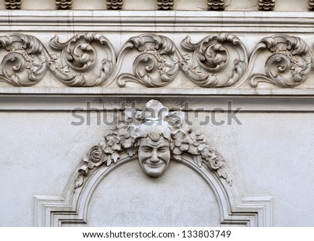 Ornate art nouveau building facade in Ericeira, Portugal