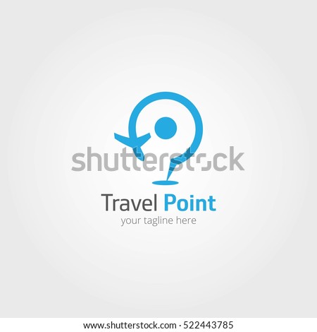 Travel Point Logo Design Template.