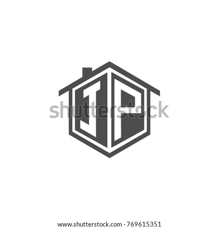 Initial letter JP House Logo Design for Property Company
