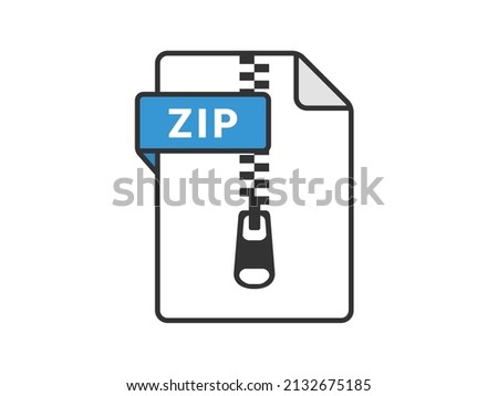 Icon illustration of a compressed ZIP file.