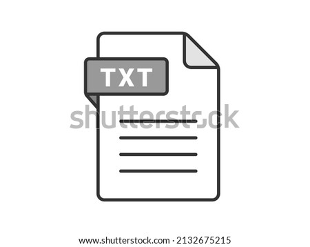 TXT extension file icon illustration.