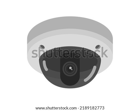 Illustration of a dome-shaped security camera.