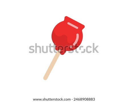 Illustration of candy apple icon.