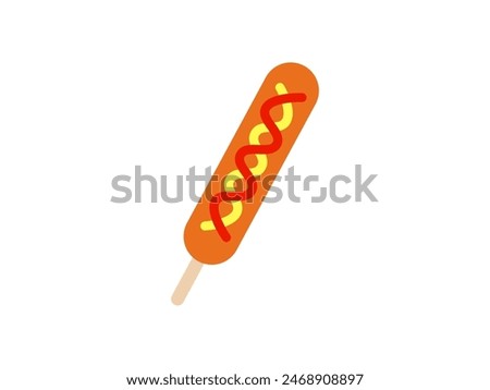 Illustration of frankfurter skewer icon.