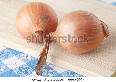Small Gourmet White Onions in a Pair Food Image.