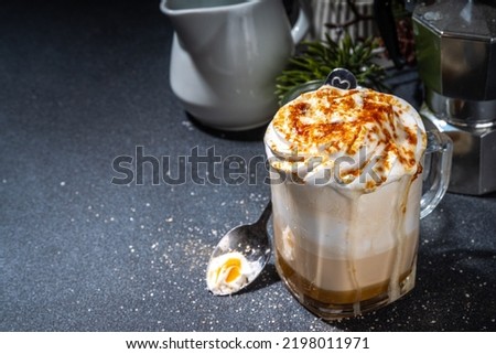 Similar – Image, Stock Photo Salted caramel frappe coffee served on glass