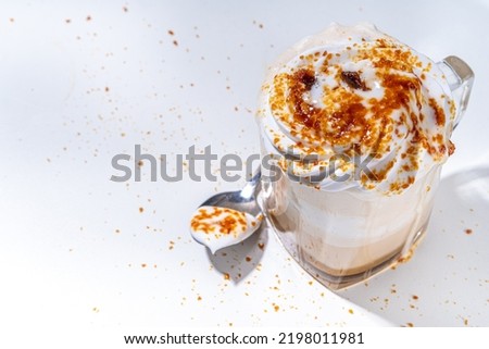 Similar – Image, Stock Photo Salted caramel frappe coffee served on glass