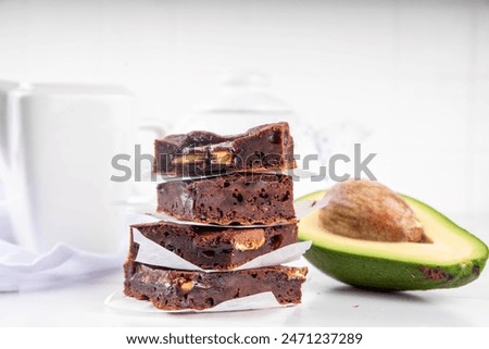 Similar – Image, Stock Photo Delicious brownie in baking pan