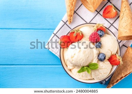 Similar – Image, Stock Photo Chocolate dessert with blueberries